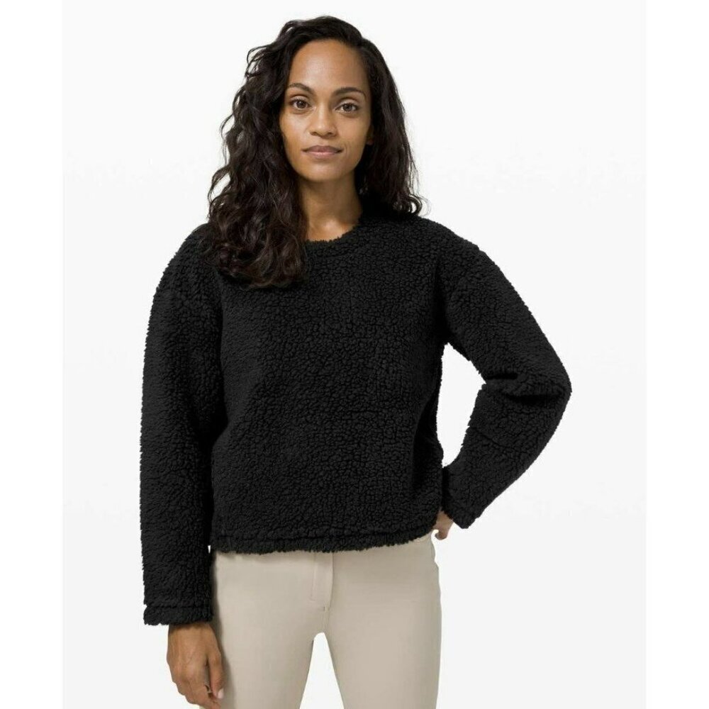 Lululemon Wool Whenever Crew Black Size 8 EUC